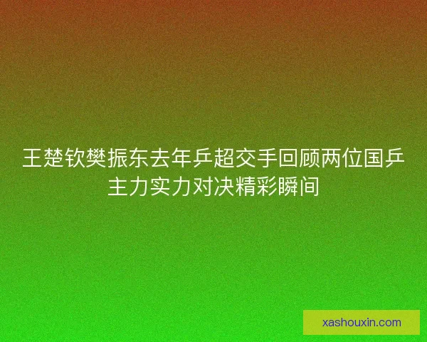 王楚钦樊振东去年乒超交手回顾两位国乒主力实力对决精彩瞬间 王楚钦樊振东去年乒超交手回顾两位国乒主力实力对决精彩瞬间