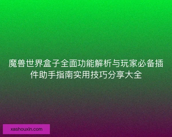 魔兽世界盒子全面功能解析与玩家必备插件助手指南实用技巧分享大全