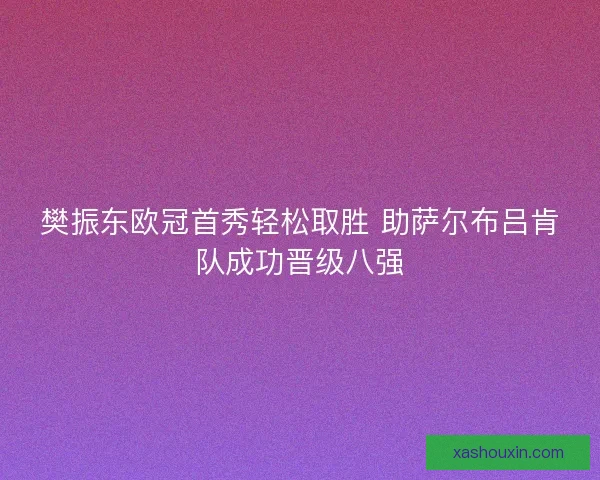 樊振东欧冠首秀轻松取胜 助萨尔布吕肯队成功晋级八强
